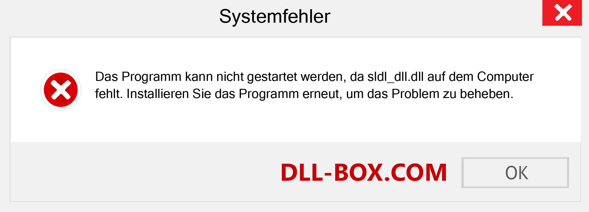 sldl_dll.dll-Datei fehlt?. Download für Windows 7, 8, 10 - Fix sldl_dll dll Missing Error unter Windows, Fotos, Bildern